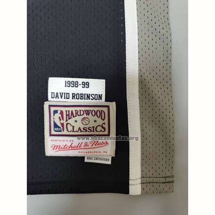 Camiseta San Antonio Spurs David Robinson NO 50 Mitchell & Ness 1998-99 Negro